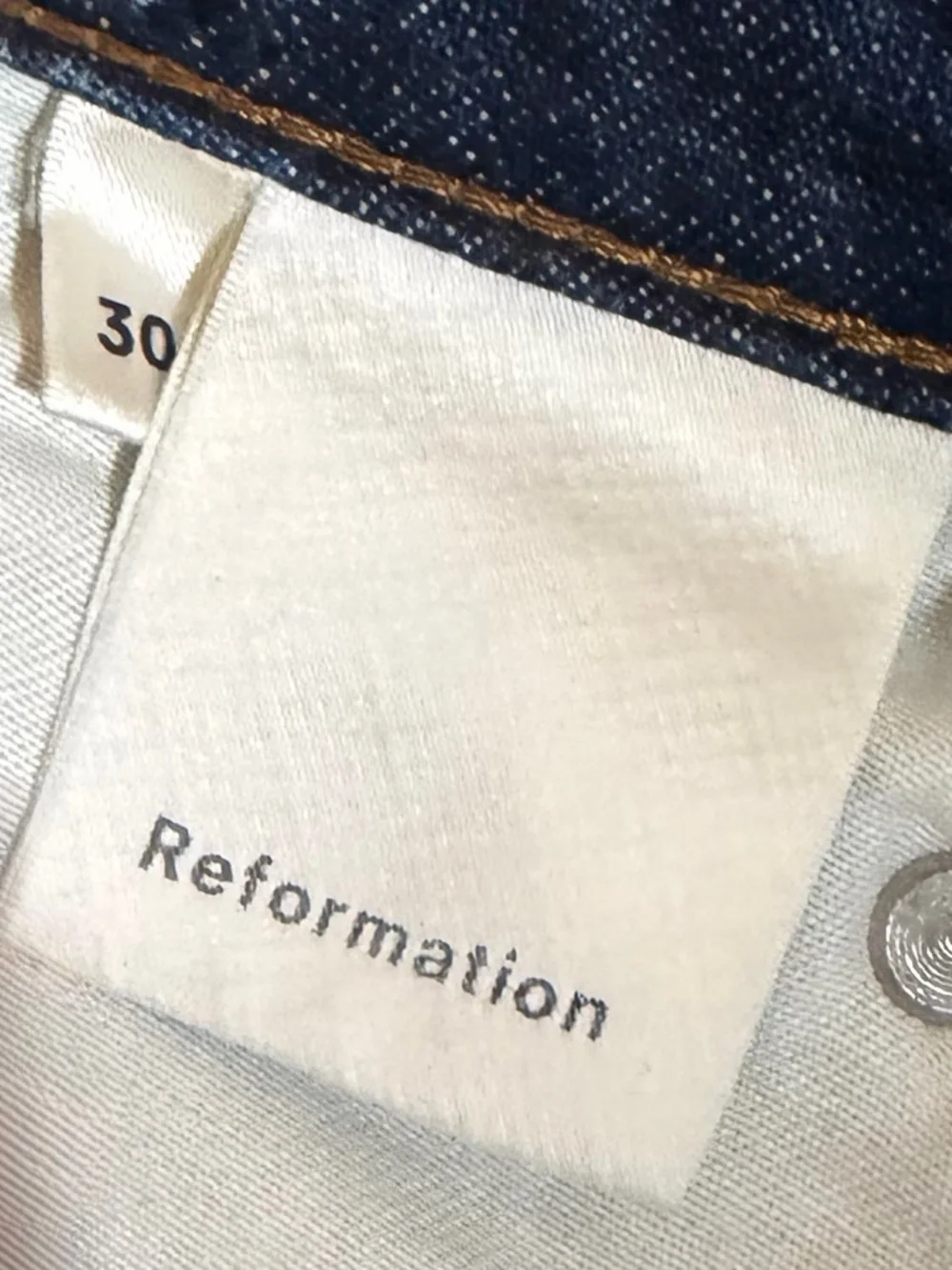 Reformation Dark Blue Cropped Ankle Jeans - Picture 10 of 15